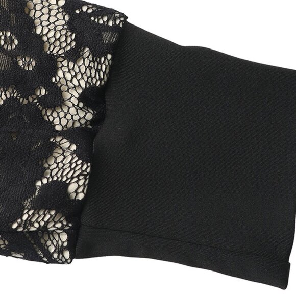 Lace V-Neck Long Sleeve Maxi Dress | Sheath Formal Stretchy Dress - Picture 12 of 12